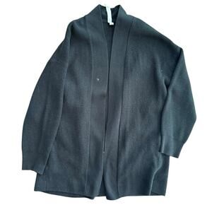 Lululemon Women's Black Wool Blended Sit In Lotus Wrap Cardigan Sweater Size 8